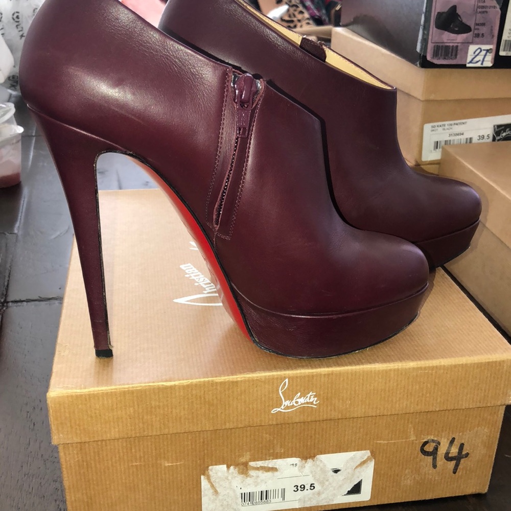 Belle Leather Red-Sole Ankle Boots